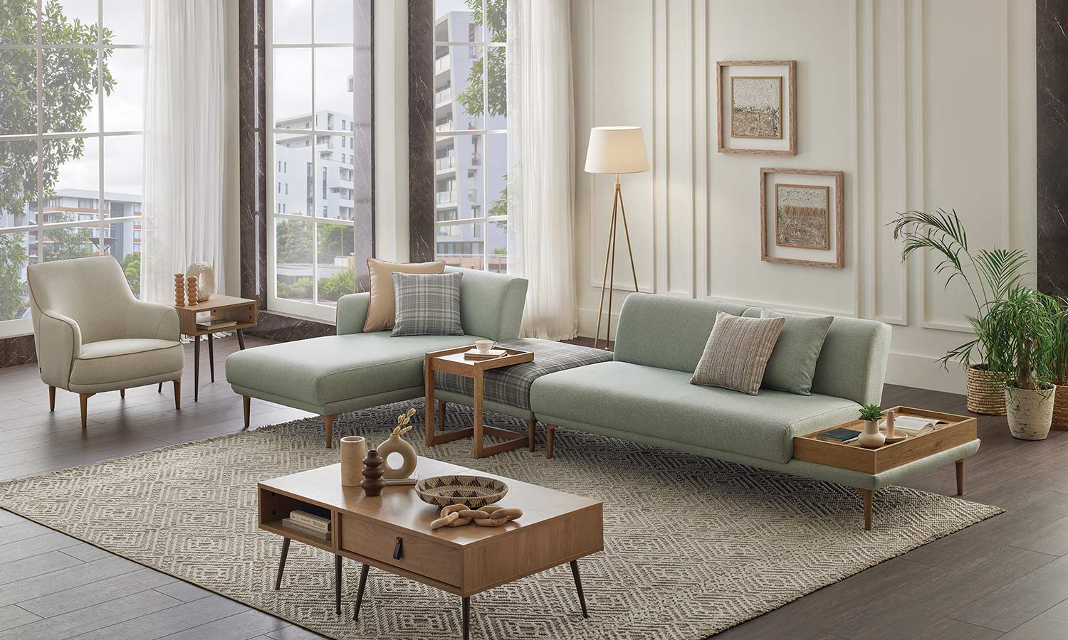 Helis Corner Sofa Set