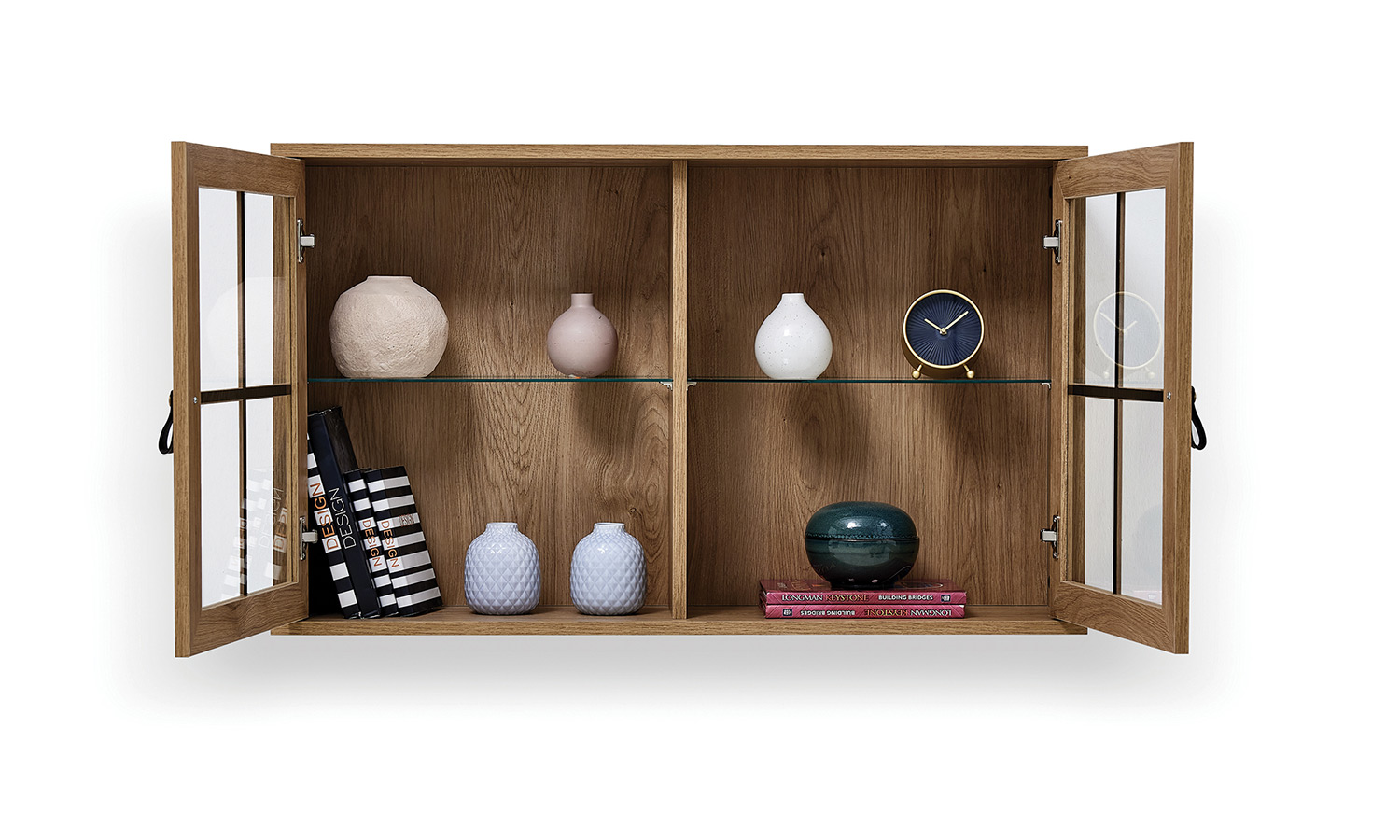 TV Ünitesi - Cam Kapaklı Üst Dolap