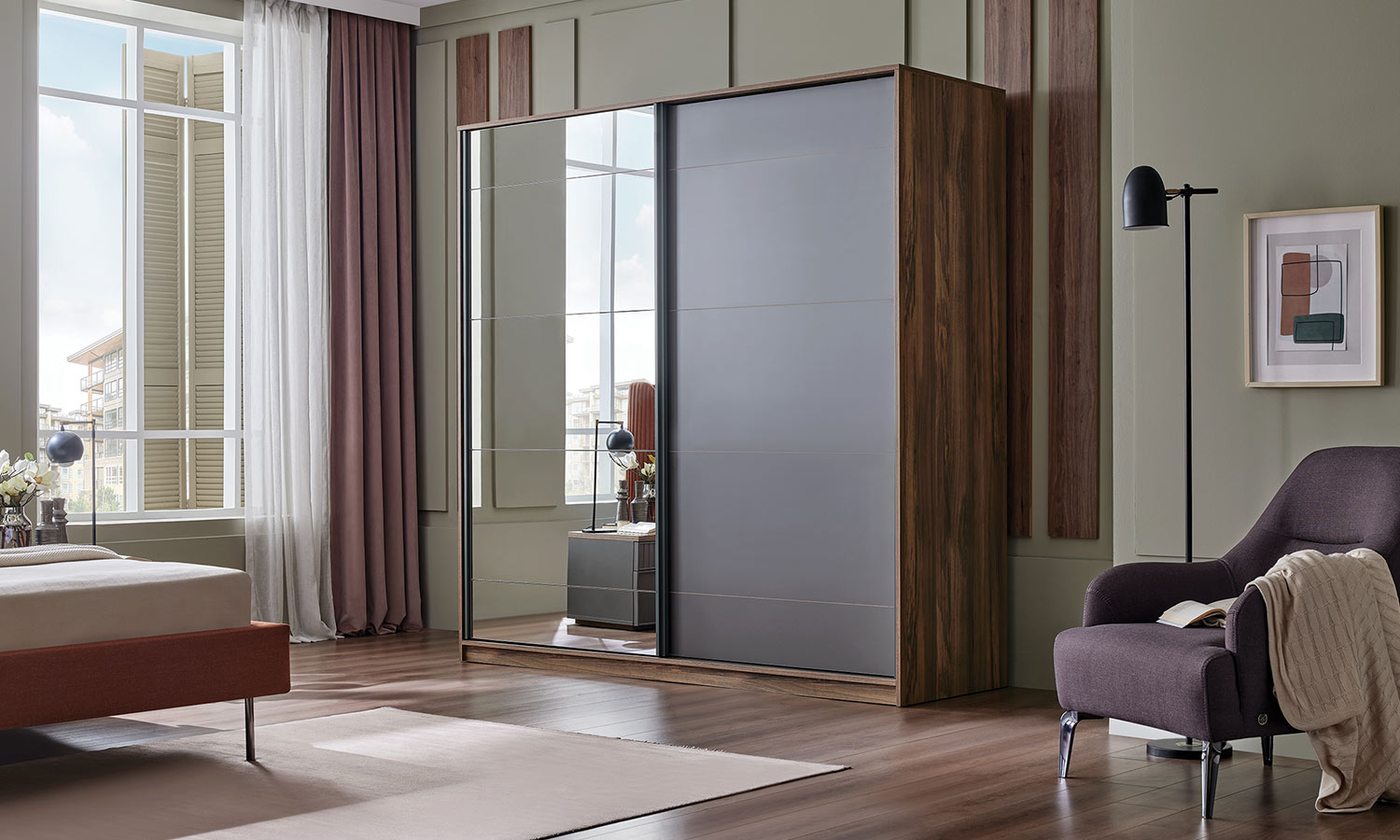 Ravel 220 cm Sürgü Kapaklı Dolap